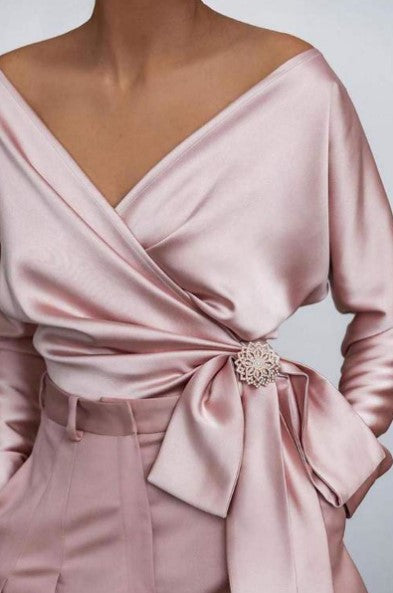 Satin Wrap Crop